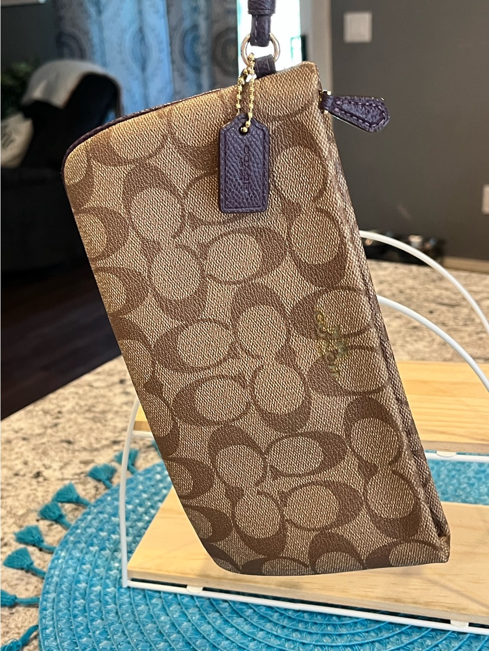 Coach Signature Canvas Wristlet